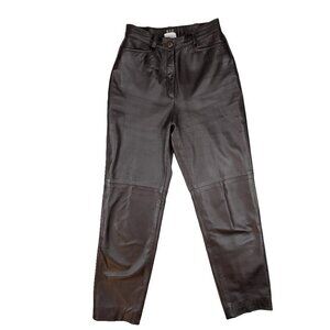 MIX VTG Lamb Brown 100%‎ Leather Chocolate Pants Academia Preppy Size 5